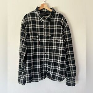 Speed & Strength Black Nine Kevlar‎ Aramid Reinforced Black Plaid Moto Shirt